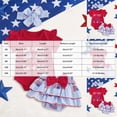 thumbnail image 3 of Infant Baby Girl Summer Clothes MY FIRST 4th of July Romper Top + Floral Skirt + Headband 3 Piece Sets Baby Girl Short Set 3 6 9 12 18 Months, 3 of 5