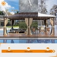 thumbnail image 2 of Hommow 14' x 20' Hardtop Gazebo Galvanized Steel Outdoor Canopy Aluminum Frame Brown, 2 of 7