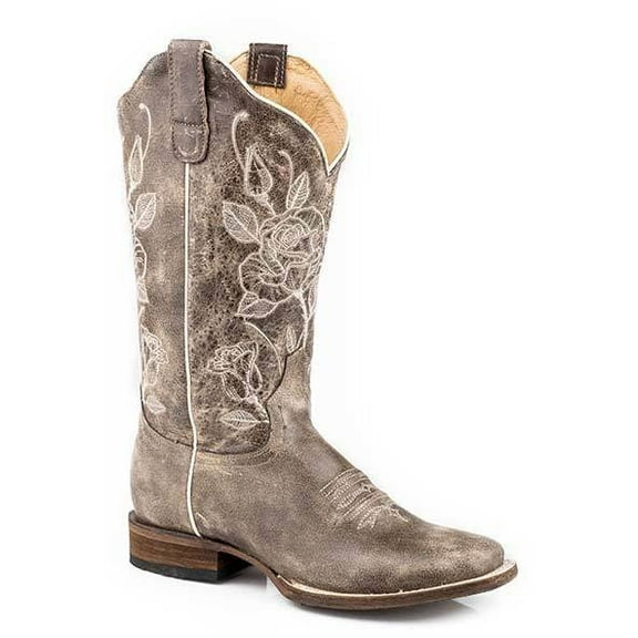 Women's Roper Desert Rose Leather Boots Handcrafted with Flextra Calf Brown