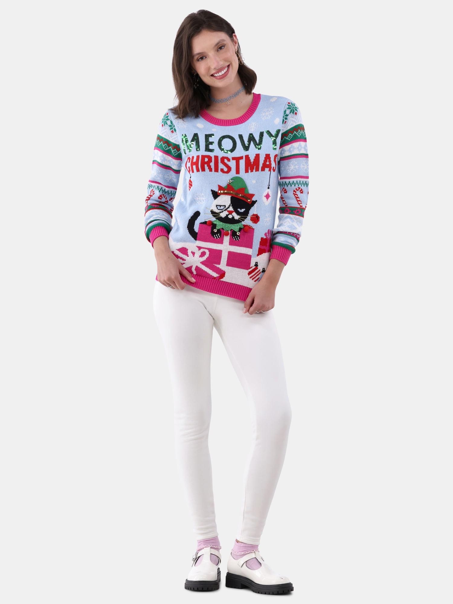 No Boundaries Christmas Sweater, Women's and Women's Plus