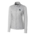 thumbnail image 2 of Women's Cutter & Buck  Heather Gray Detroit Lions Helmet Logo DryTec Stealth Hybrid Quilted Full-Zip Windbreaker Jacket, 2 of 3