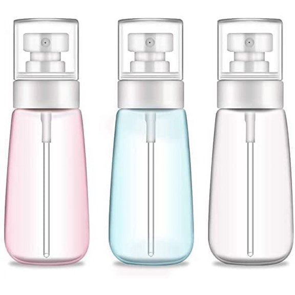 3Pcs 100ml/3oz Fine Mist Hairspray Bottle for Essential Oils, Empty Airless Makeup Face Spray Bottle Clear Refillable Travel Containers for Cosmetic Skincare Perfume