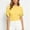 *Yellow, variant on ClodeEU Women's Polka Dot Short Sleeve Blouse,Crew Neck Puff Sleeve Ruched Waist Crop Top Black,Women's Plus L