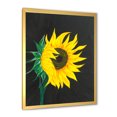 thumbnail image 2 of Designart 'Yellow Sunflower On Black' Traditional Framed Art Print, 2 of 4