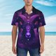 thumbnail image 2 of Fotbe Purple Starry Sky Antelope Camisa Hawaiana para Hombre Unisex – Camisa Casual de Verano con Botones de Manga Corta de Algodón y Lino,X-Large, 2 of 7