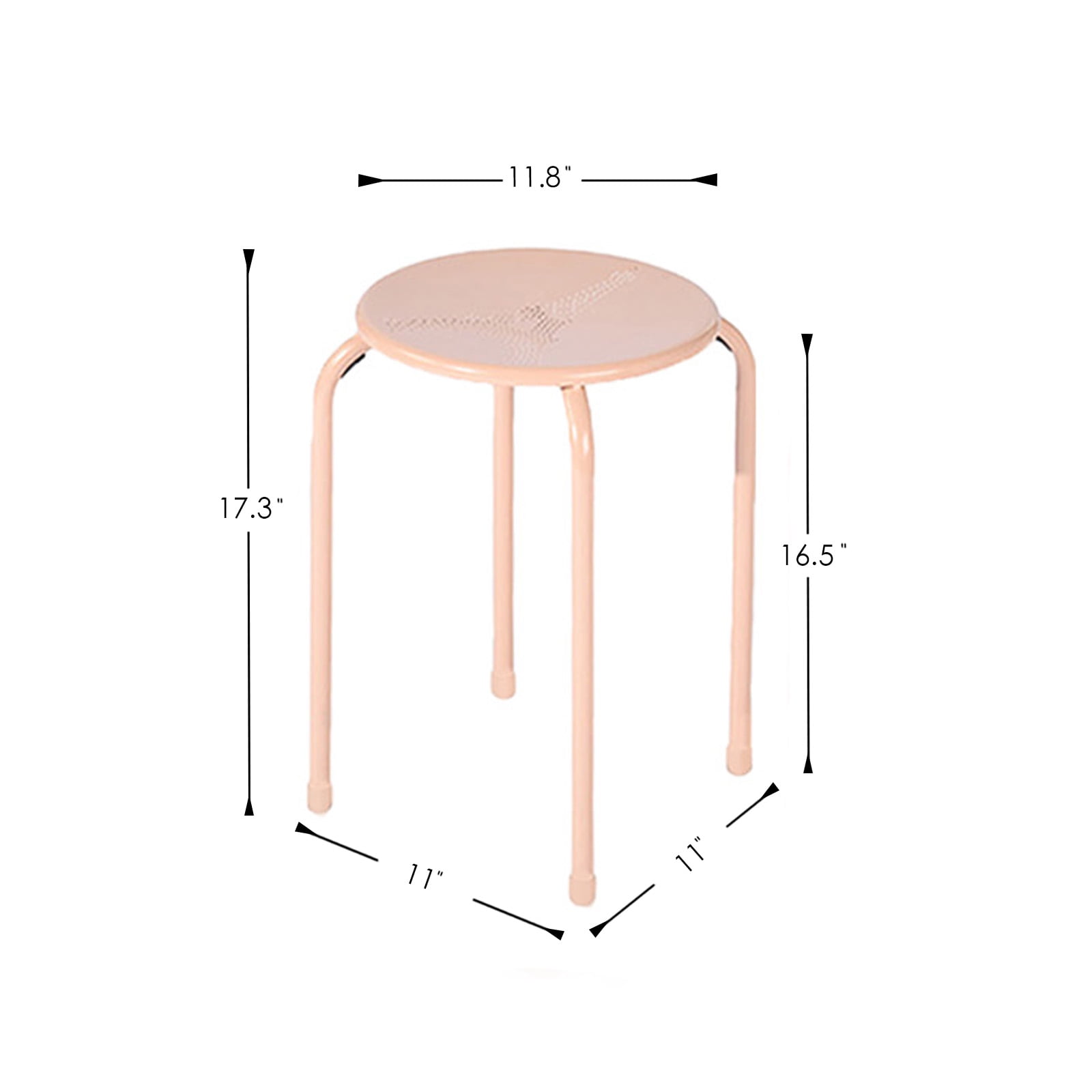 Homy Casa Folding Stackable Chair Set of 6, Metal Stools for Classroom, Kitchen Craft Room, Pink