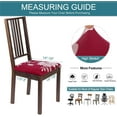 thumbnail image 3 of Seat Covers for Dining Room Chairs Stretch Printed Chair Seat Covers Set of 4, Removable Washable Upholstered Chair Seat Protector Cushion Slipcovers for Kitchen, Office(Red+Flowers), 3 of 6
