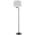 thumbnail image 3 of Tomi 63 Inch Floor Lamp, Double Swing Arm, Bronze Metal, White Shade, 3 of 8