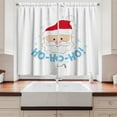 thumbnail image 2 of Ambesonne Ho Ho Ho Kitchen Curtains, Santa Christmas Time Print, 55"x30", Ruby White and Sky Blue, 2 of 3