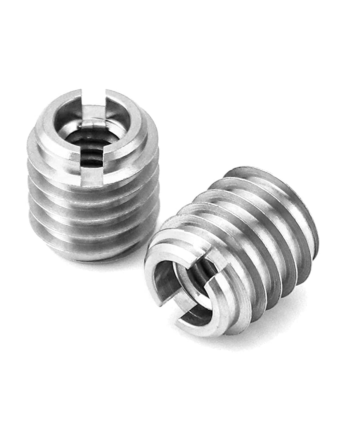 Stainless Steel Threaded Insert for Hard-Wood, 1/4-20 Internal Threads 20 Pack 5/8" Long Nut Inserts for Hardwoods, Softwoods, Plywood and Composites
