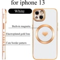 thumbnail image 2 of Magnetic Case for iPhone 13 Case for Women Men [ Compatible with MagSafe ], Cute Love Heart Soft Back Cover Raised Full Camera Lens Protection Phone Case for iPhone 13 (6.1") - White, 2 of 11
