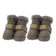 thumbnail image 3 of Methold 4pcs zapatos para mascotas botas de nieve impermeables cuero de la PU calzado de invierno para mascotas Ropa para mascotas gris Tipo 2 Methold PT000057-27B, 3 of 6
