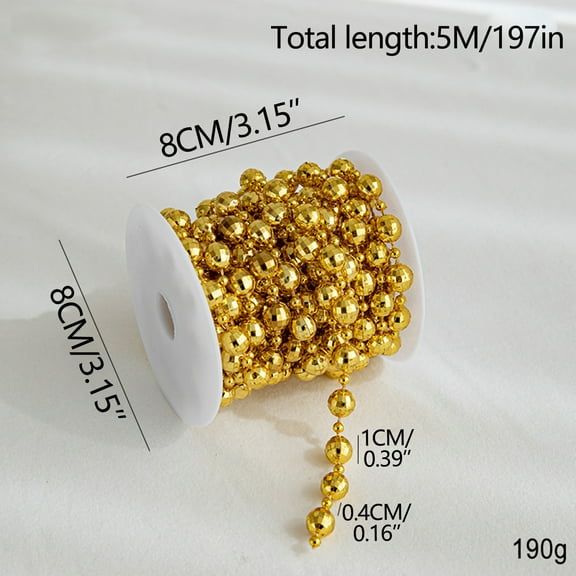 YOHAVEN Electroplated Bead Chain Christmas Tree Hanging Decorations DIY Holiday Ornaments Indoor Outdoor Party Seasonal Home Décor