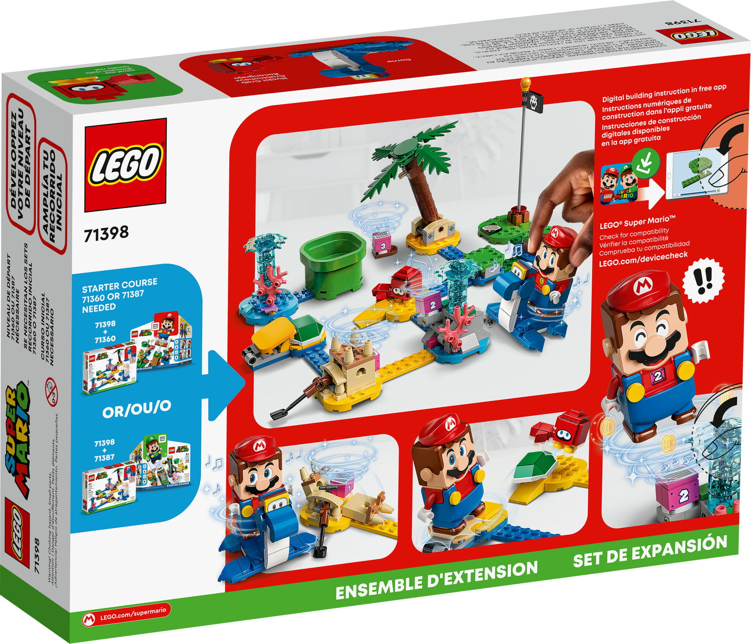 sikkert tom Hvor LEGO Super Mario Dorrie's Beachfront Expansion Set 71398 Building Toy Set  (229 Pieces) - Walmart.com