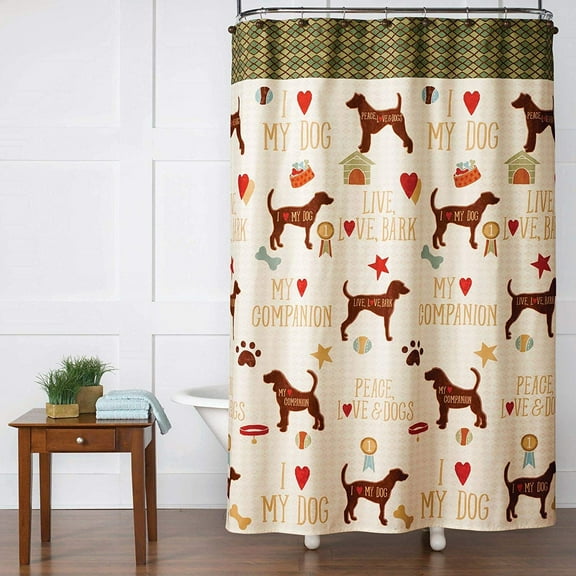 Saturday Knight Ltd Dogs Life Gorgeous Stylish Decorated Easily Fit & Ultra-Durable Everyday Use Shower Curtain 70X72 - Multi