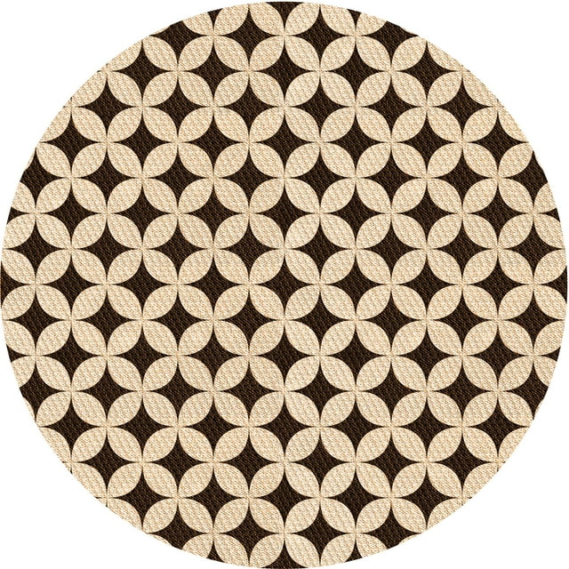 Ahgly Company Machine Washable Indoor Round Transitional Golden Blonde Gold Area Rugs, 8' Round
