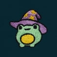 thumbnail image 2 of Dalix Sorcerer Frog Embroidered Fleece Cropped Long Sleeve Hoodie Womens in Atlantic Green S Small, 2 of 5