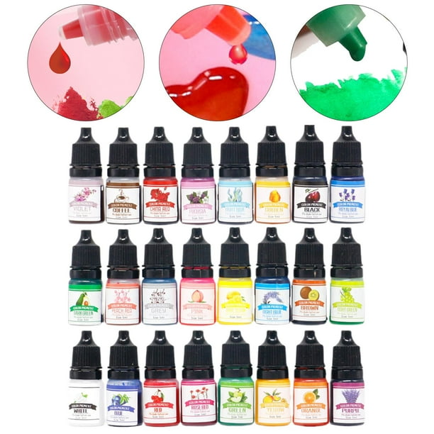 24x vibrantes de resina de alta concentración DIY suministros altamente saturados tinte para hacer pintura artesanías BLESIY Pintura de resina epoxi