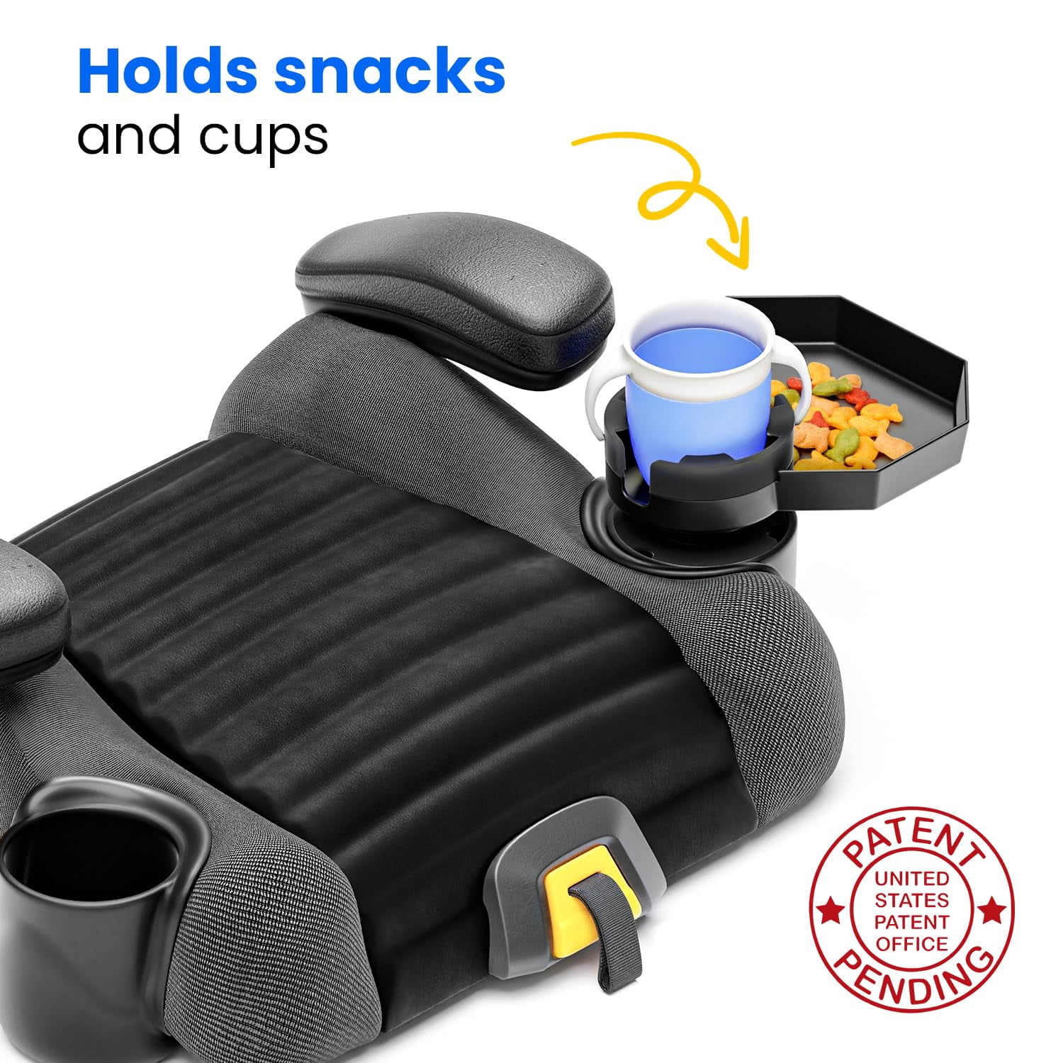 Kids Travel Tray Large Base - Car Seat and Car Cup Holder Tray - Tray for