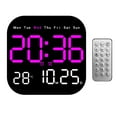 thumbnail image 4 of Reloj despertador digital con calendario y ajuste de brillo de 10 niveles. Configuración de alarma. Rosa, 4 of 9