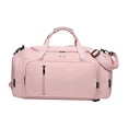 thumbnail image 3 of Bolsa de viaje de lona para llevar en el bolso para hombres y mujeres con correa ajustable y carrito Rosa, 3 of 9