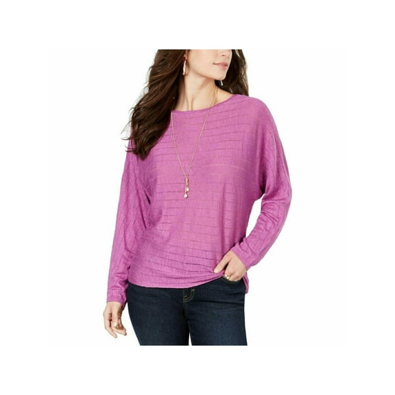 STYLE & COMPANY Womens Purple Long Sleeve Sweater M