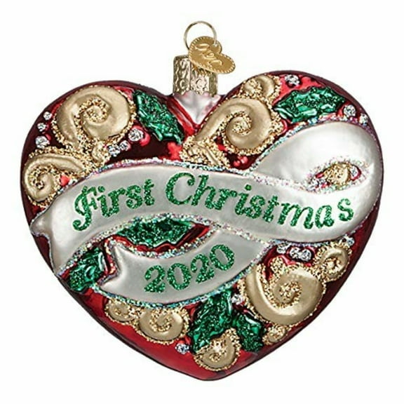 Old World Christmas 2020 First Christmas Heart Ornament Celebration 30058