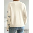 thumbnail image 3 of Women Sweaters Crewneck Cute Heart Valentine's Day Long Sleeve Knitted Sweaters Winter Pullover Sweaters Alsol Lamesa, 3 of 6