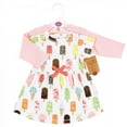 thumbnail image 2 of Touched by Nature Baby and Toddler Girl Organic Cotton Dress and Cardigan, Popsicle, 2 Toddler, 2 of 5