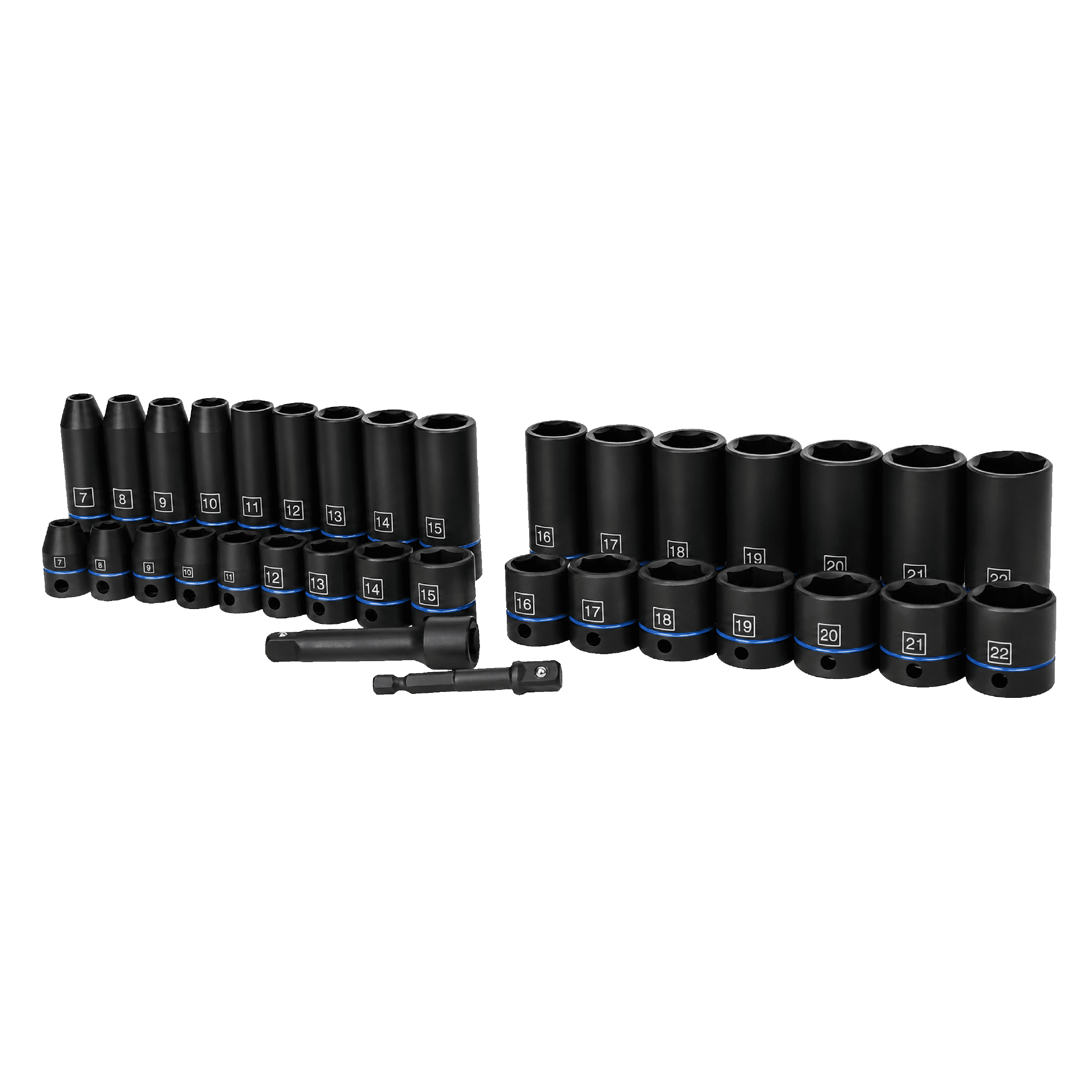 Hyper Tough 34-Piece 3/8-inch Drive Standard and Deep Impact Socket Set, MM