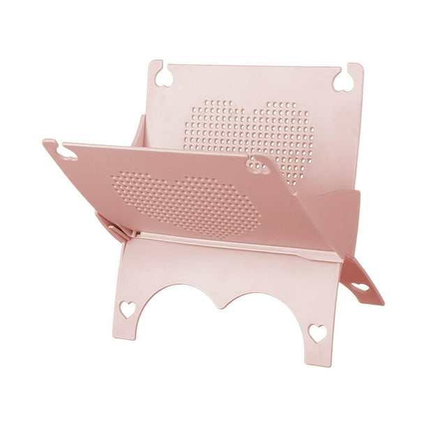 Estante de almacenamiento de escritorio Soporte de almacenamiento Organizadores de escritorio Escurridor de platos Plato plegable Rosado