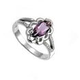 thumbnail image 4 of CHOOSE YOUR COLOR Simulated Amethyst Cutout Promise Ring 925 Sterling Silver Band Purple CZ Female Size 1, 4 of 4