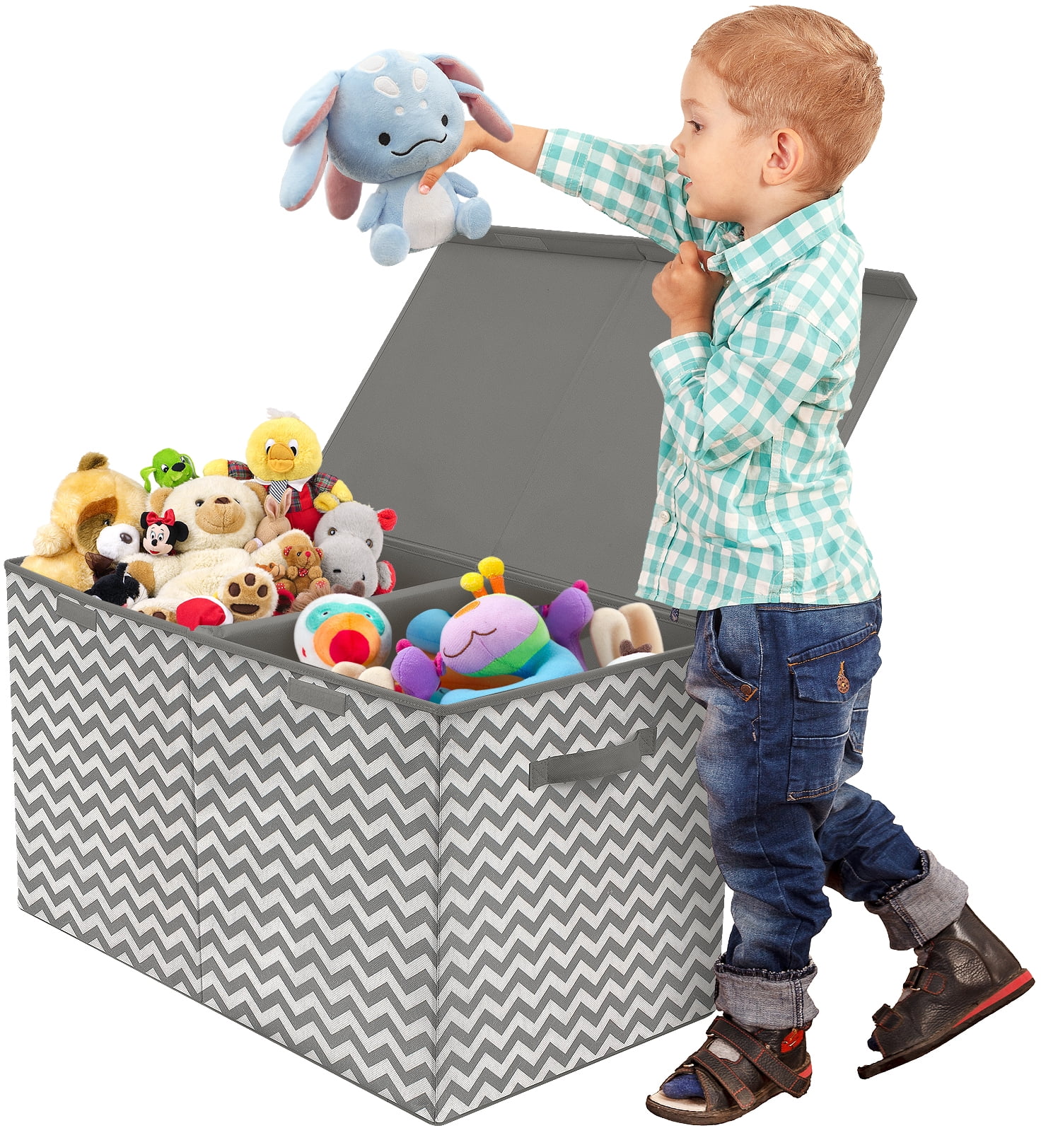 Sorbus Large Toy Chest with Flip-Top Lid, Kids Collapsible Toy Box 