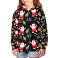 thumbnail image 3 of Xoenoiee Santa Claus Gift Christmas Kids Hoodies Zip Up Jacket with Pocket for Boys Girls 6-7 Years Teens Long Sleeve Hooded Sweatshirt Fall Winter Active Wear Athletic Coat, 3 of 7