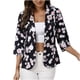 thumbnail image 2 of ICHUANYI Clearance Women's Check Print Slim Lapel Button Pocket Blazer Blazer Tops Blouse Coat(Black, L) ICHUANYI WER2023081207504, 2 of 8
