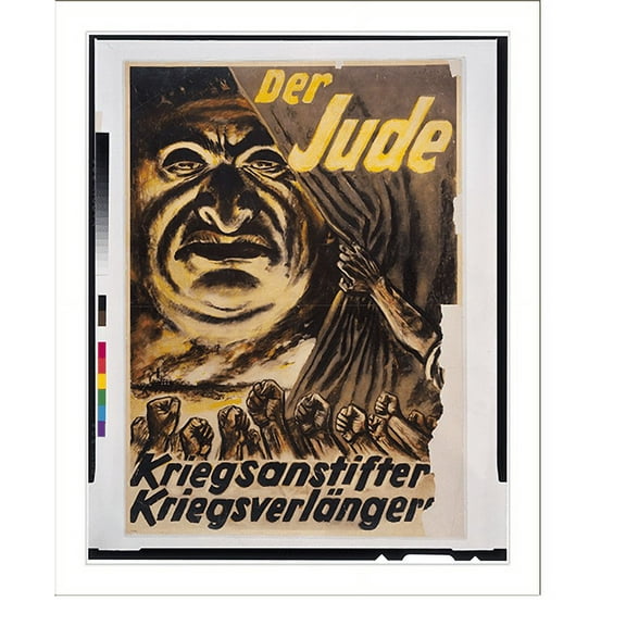 Historic Print, Der Jude; Kriegsanstifter, Kriegsverlänger[er].[M]jölnir. - 2, 16" x 20"