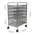 thumbnail image 2 of Rolling File Cabinet with 5 Drawers, Craft Cart Organizer with Wheels, Slim Storage for Makeup, Kitchen, Utilities, Office Supplies, and Tools (SILVER MESH), 2 of 22