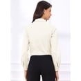 thumbnail image 3 of DARING DIVA Button Down Bodysuit Blouse  Casual Top Large Beige, 3 of 6