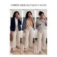 thumbnail image 5 of SHEWIN Womens Plus Size Pants Wide Leg Striped Palazzo Pants Elastic Waist Casual Lounge Trouser with Pockets 1X-5X, 5 of 8