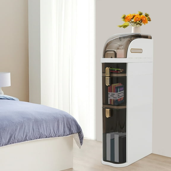 Shzicmy Narrow Slim Storage Cabinet with 3-Tier Drawers for Bathroom Organization