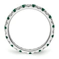 thumbnail image 2 of 14k White Gold 3/8 carat Lab Grown Diamond VS/SI+ G+ and Lab Created Emerald Size 5 Eternity Band, 2 of 6