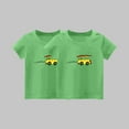 thumbnail image 3 of 2 PCS Girls Cute T-Shirt Kids Summer Short Sleeve Tops Car Casual Cotton Crew Neck Graphic Tees Loose Blouses Vacation, Green, 6 Years, 3 of 3