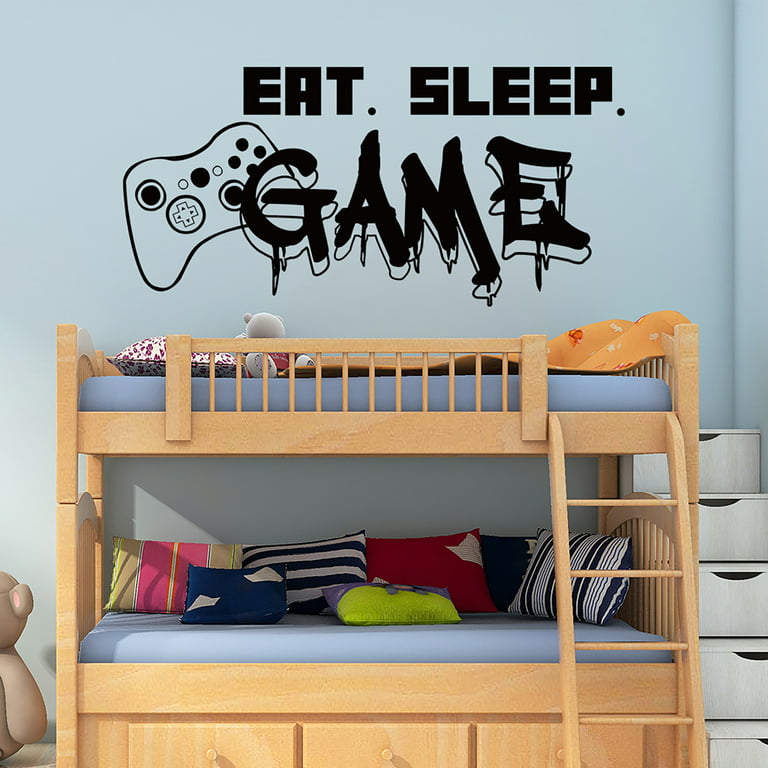 Ludlz Wall Decal Boys Gamer Room Gaming Decals Bedroom Decor Vinyl Art  Stickers Letter Gamer Design Waterproof Self-Adhesive DIY Home Decor Wall  Sticker Decal 