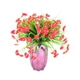 thumbnail image 3 of 4 Bunches Artificial Fake Flowers Faux Anthurium Plants Plastic Shrubs Bushes Greenery Indoor Outsid, 3 of 5