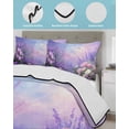 thumbnail image 4 of Quilts Twin Size, Purple Lavender Soft Comforter Bedding Set for Bed, Spring Watercolor Country Wildflowers Lightweight Quilted Bedspread with Pillow Cover(2 Pieces) for All Season, 68x86 Inch, 4 of 6