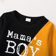 3T Baby Boys Clothes Baby Boys Outfits 3-4T Boys Letter Print Long Sleeve Round Neckline Tops Ripped Pants 2PCS Set Black
