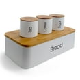 thumbnail image 2 of MegaChef Kitchen Food Storage and Organization 4 Piece Canister Set in White, 2 of 5