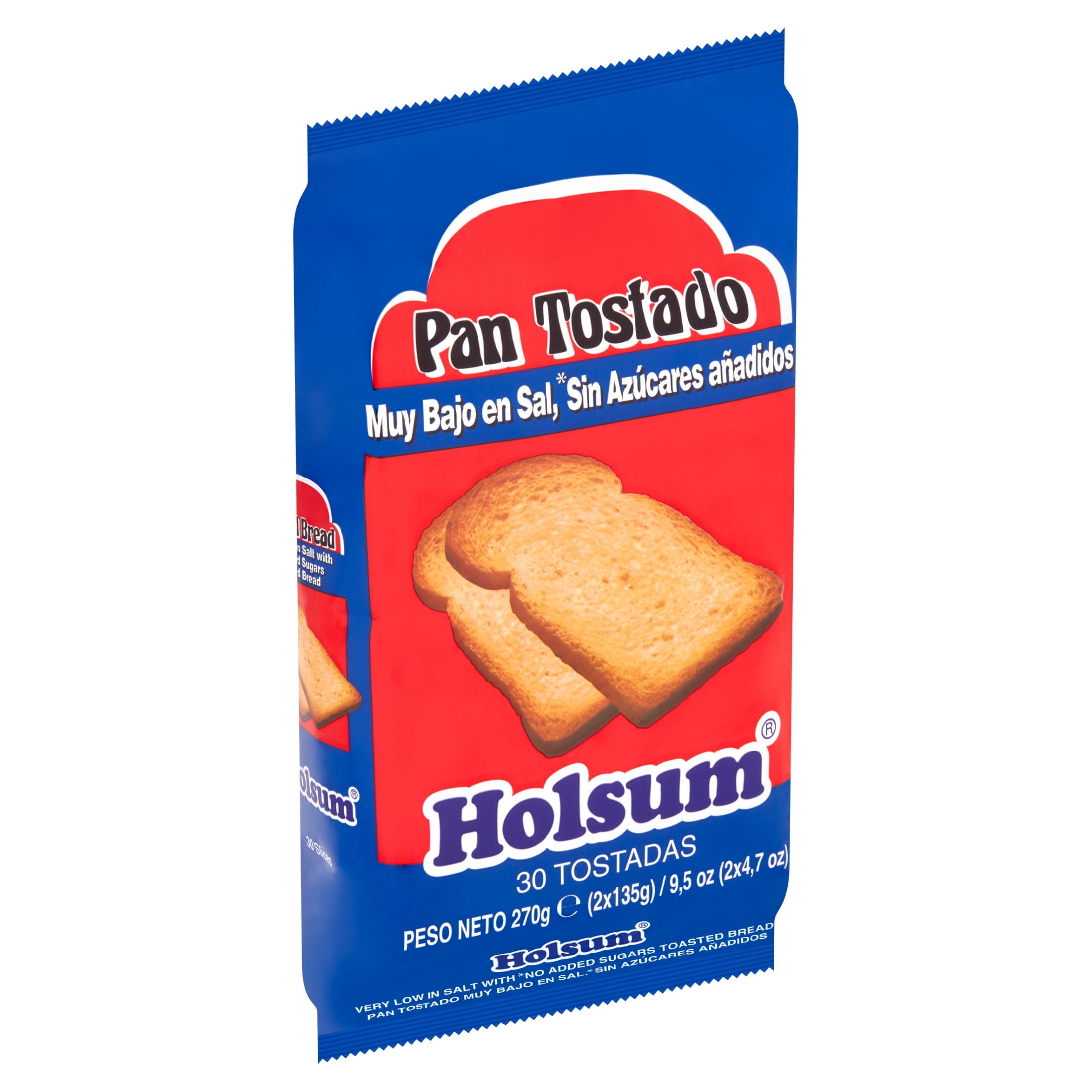 (2 pack) Holsum, Toasted Bread Regular Size, 9.5 oz, 30 Count, Low Sodium, Egg Free, Shelf Stable