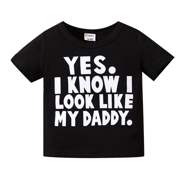 Hiiyo T-Shirt en Coton Unisexe à Imprimé Lettre pour Enfants Manches Courtes Col Rond T-Shirt