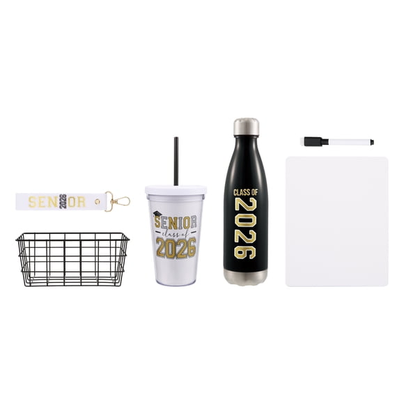 Coffret cadeau de fin d'études, noir, blanc, or, pour célébrer, 6 pièces